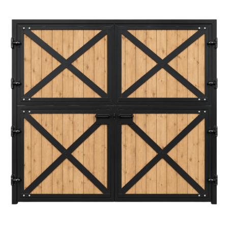 Double Dutch barn doors in black steel